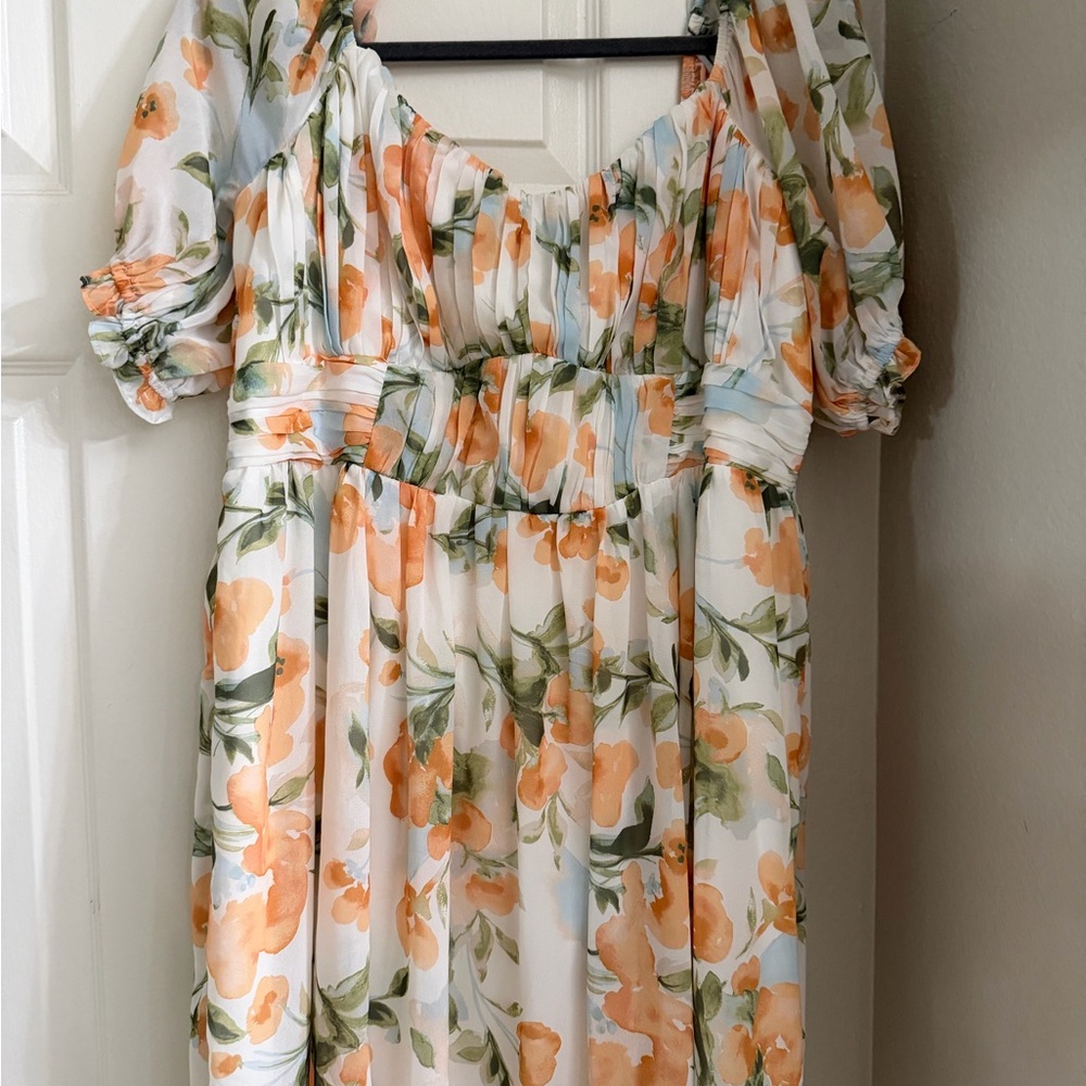 Abercrombie & Fitch Orange Floral Maxi Dress